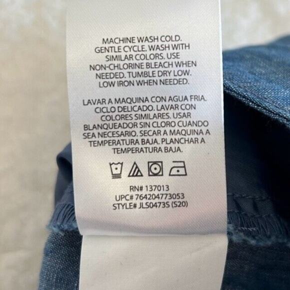 ISAAC MIZRAHI Shorts Women's Blue Mid Rise Size 8 Cotton Button Design Pockets - Picture 5 of 8